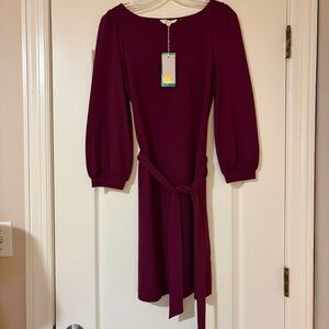 Boden Burgundy Dress with Belt